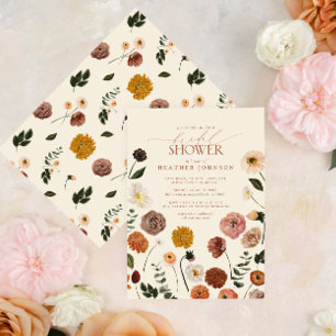 Invitación Flores de color de agua de otoño ducha de novia te
