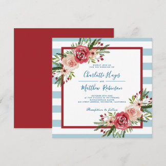Invitación Flores de color de agua modernas para la boda de i