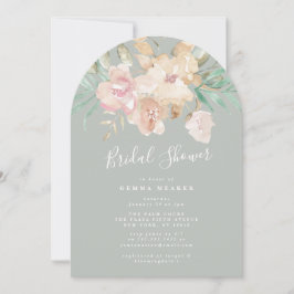Invitación Flores de color de agua silenciada Florals Arch Br