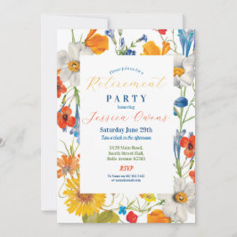 Invitación Flores de color de verano floral para mujeres jubi