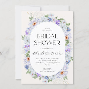 Invitación Flores de color primavera ducha de novia malva Lil