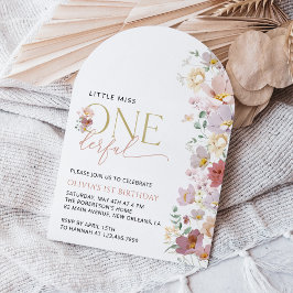 Invitación Flores de colores, flores silvestres, primer cumpl
