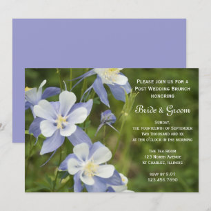 Invitación Flores de Columbina Azul Post Boda Brunch