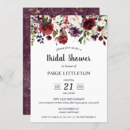 Invitación Flores de conexión en cascada en ducha nupcial
