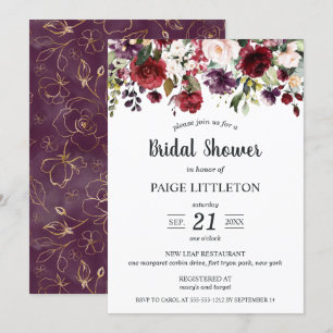 Invitación Flores de conexión en cascada en ducha nupcial