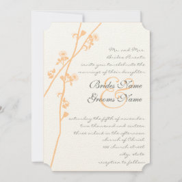 Invitación Flores de coral Boda de rama de flores silvestres 