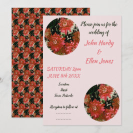 Invitación Flores de coral Boda floral botánico