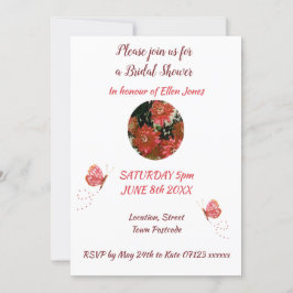 Invitación Flores de coral Butterfly Country Bridal Shower