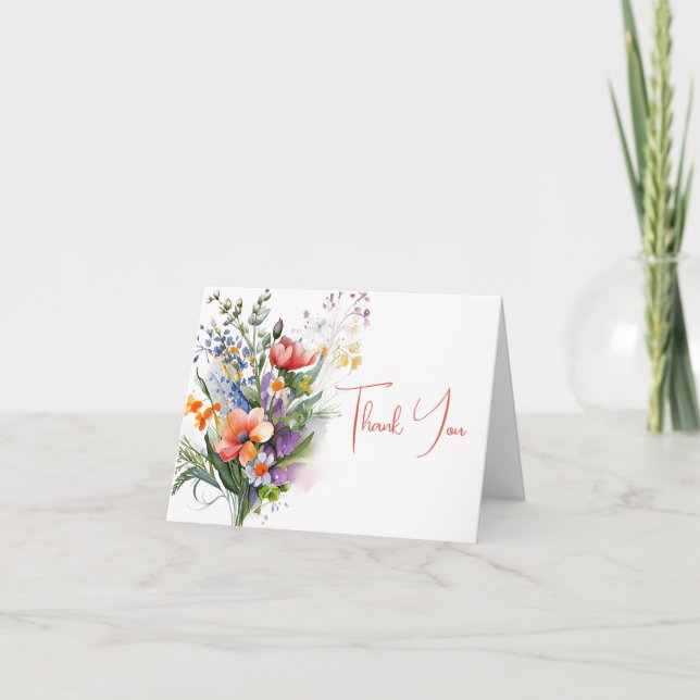 Invitación Flores de coral y violeta gracias (Anverso)