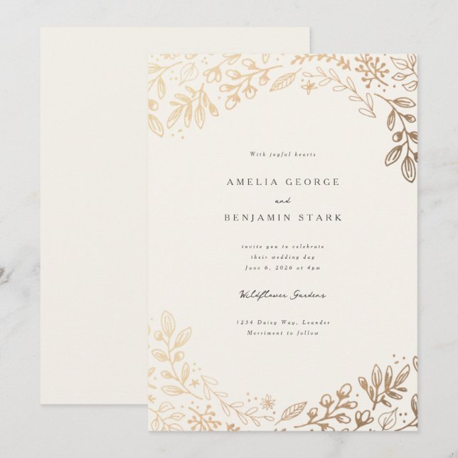 Invitación Flores de cosecha (Anverso / Reverso)