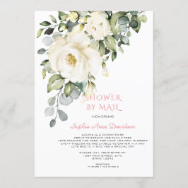 Invitación Flores De Crema Blanca Baby Shower Por Correo