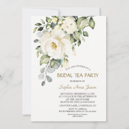 Invitación Flores de crema blanca encantadoras Fiestas de té 