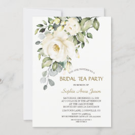 Invitación Flores de crema blanca encantadoras Fiestas de té