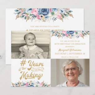 Invitación Flores de Cumpleaños AÑOS EN CREACIÓN 2 Foto