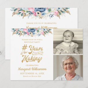 Invitación Flores de Cumpleaños AÑOS EN CREACIÓN 2 Foto
