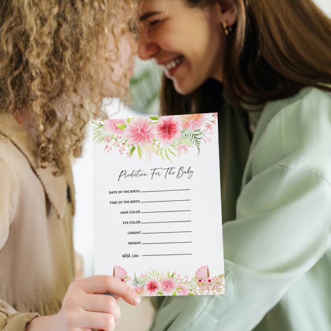 Invitación Flores de cuna de bebé predicciones de Baby Shower (Subido por el creador)