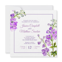 Flores de delfinio color de agua púrpura boda