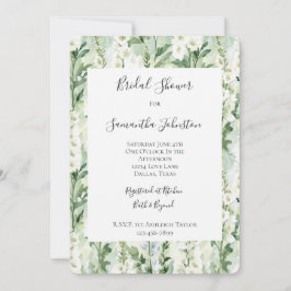 Invitación Flores de Delphinium Blancas Lavanda para Despedid
