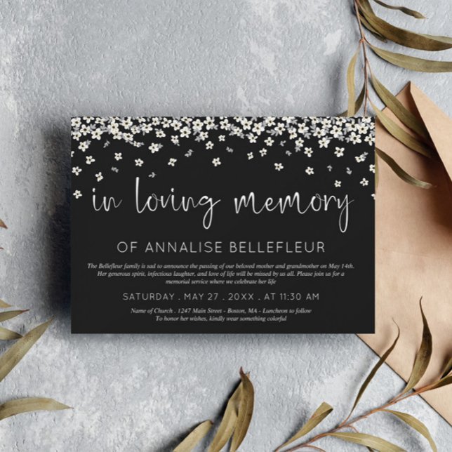 Invitación Flores De Deslizamiento En El Servicio Memorial De (Subido por el creador)