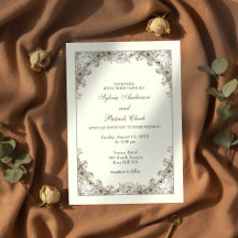 Flores de dibujo boda romántico de marfil