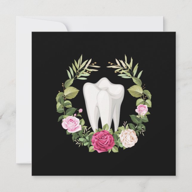 Invitación Flores de dientes Regalo de Médica dental dentista (Anverso)