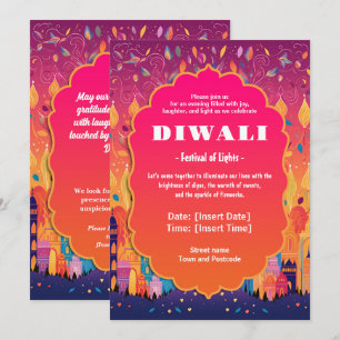 Invitación Flores de Diwali radiantes