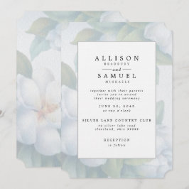 Invitación Flores de dogwood blancas plateadas