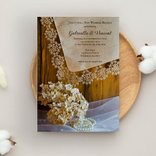Invitación Flores de Encaje Campestre Brunch Post Boda