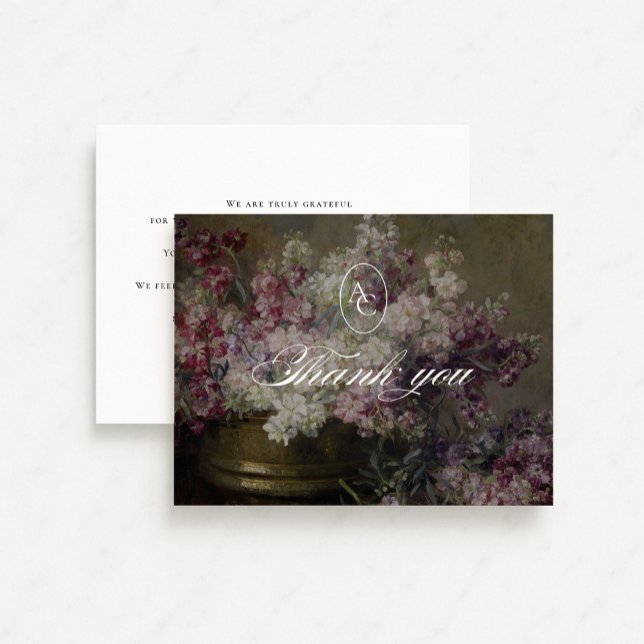 Invitación Flores de época boda de lila de agradecimiento tar (Subido por el creador)