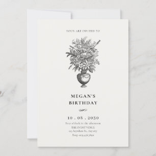 Invitación Flores de época en el antiguo florero