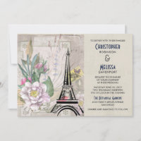 Flores de época, Torre Eiffel y Boda Burlap