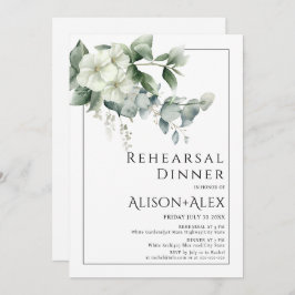 Invitación Flores de eucalipto frontera boda ensayo cena