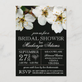 Invitación Flores de flores de cerezo blancas de novia ducha