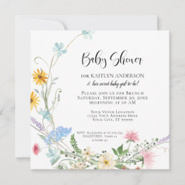 Invitación Flores de flores de flores silvestres Baby Shower 