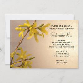 Invitación Flores de flores de forsythia de primavera amarill