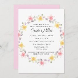 Invitación Flores de flores de miel rosadas y amarillas bonit