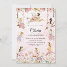 Invitación Flores de flores encantadas Pradera Jardín Cumplea