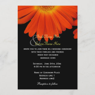 Invitación Flores de gerbera margarita elegante boda