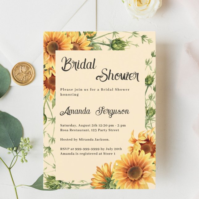 Invitación Flores de girasol Ducha de novia (Subido por el creador)