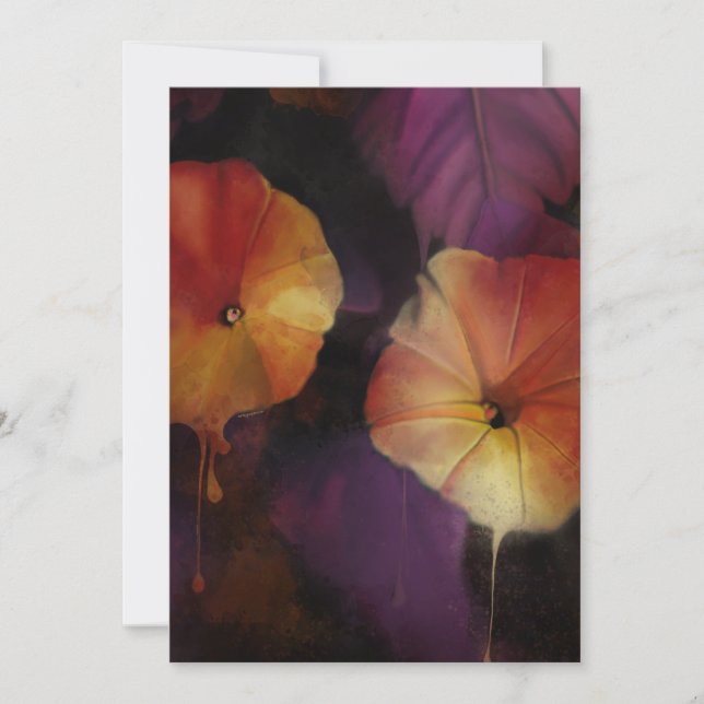 Invitación Flores de gloria matutina (Anverso)