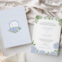 Flores de hidrangea azul, Boda Escudo personalizad