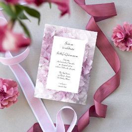 Invitación Flores de hidrangea rosa suave Quinceanera Fiesta