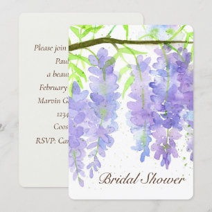 Invitación Flores de histeria acuarela flores de novia ducha