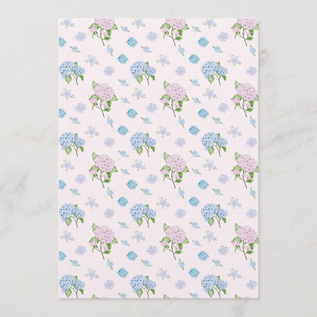 Invitación Flores de Hortensias de Acuarela Elegantes y Simpl (Anverso)