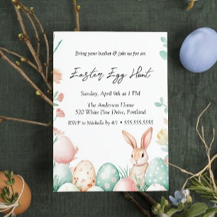 Invitación Flores de huevos de conejo Huevo de Pascua Caza