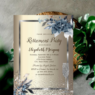 Invitación Flores de invierno de Frame Confetti Retirada de C