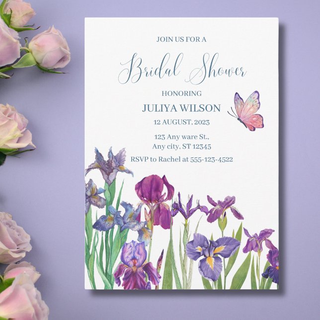 Invitación Flores de Iris Ducha de novia (Subido por el creador)