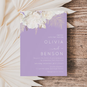 Invitación Flores de Ivory Boho caen Boda morado de otoño