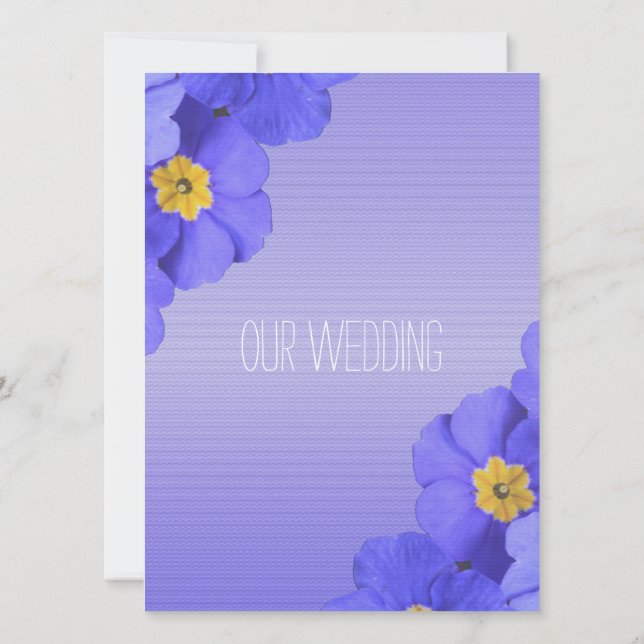 Invitación flores de jardín azules de bonito cristianas, reli (Reverso)