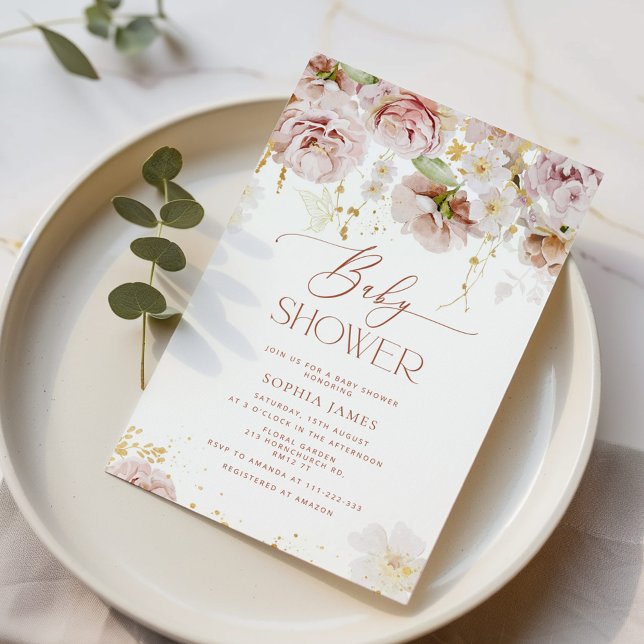 Invitación Flores de jardín bebé ducha (Subido por el creador)